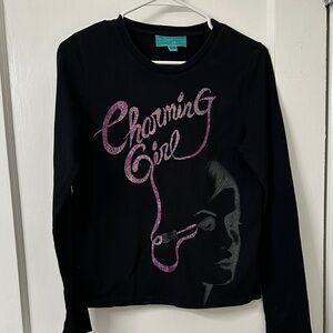 Charming Girl Black Long Sleeve Shirt